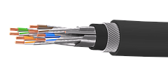 UCLP F/FTP Cat 7 K ZH/ZH нг(А)-HF 4x2x0,64 BK-IN/OUT-305 Кабель парной скрутки, экран., кат. 7, 4x2x0,64 мм, K ZH/ZH нг(А)-HF, внутр./внеш., бронир.,  черный, 305 м, Uncomline
