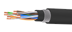 UCLP U/UTP Cat 6 К PVC/PVC 4x2x0,58 BK-OUT-305 Кабель парной скрутки, неэкран., кат. 6, 4x2x0,58 мм, PVC/PVC, внеш., бронир., черный, 305 м, Uncomline