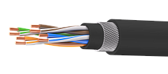 UCLP U/UTP Cat 6 К PVC/PVC 4x2x0,58 BK-OUT-305 Кабель парной скрутки, неэкран., кат. 6, 4x2x0,58 мм, PVC/PVC, внеш., бронир., черный, 305 м, Uncomline