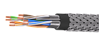 UCLP F/UTP Cat 5e КоГ PVC нг(А)-LSLTx 4x2x0,52 BK-IN/OUT-305 Кабель парной скрутки, экран., кат. 5e, 4x2x0,52 мм, PVC нг(А)-LSLTx, внутр./внеш., бронир., черный, 305 м, Uncomline