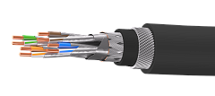 UCLP SF/FTP Cat 7 К PUR/PUR нг(А)-HF 4x2x0,64 BK-IN/OUT-305 Кабель парной скрутки, экран., кат. 7, 4x2x0,64 мм, PUR/PUR нг(А)-HF, внутр./внеш., бронир., черный, 305 м, Uncomline