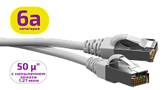 UCL PCС-US6A-1M-LSZH-GY Патч-корд U/FTP, Cat.6a (50 µ″) (100% Fluke Component Tested), экранированный, LSZH, 1 м, серый, Uncomline