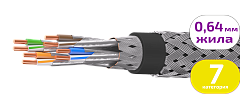 UCLP S/FTP Cat 7 КоГ PUR 4x2x0,64 BK-OUT-305 Кабель парной скрутки, экран., кат. 7, 4x2x0,64 мм, PUR, внеш., бронир., черный, 305 м, Uncomline