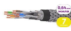 UCLP SF/FTP Cat 7 КоГ PVC нг(А)-LSLTx 4x2x0,64 BK-IN/OUT-305 Кабель парной скрутки, экран., кат. 7, 4x2x0,64 мм, PVC нг(А)-LSLTx, внутр./внеш., бронир., черный, 305 м, Uncomline